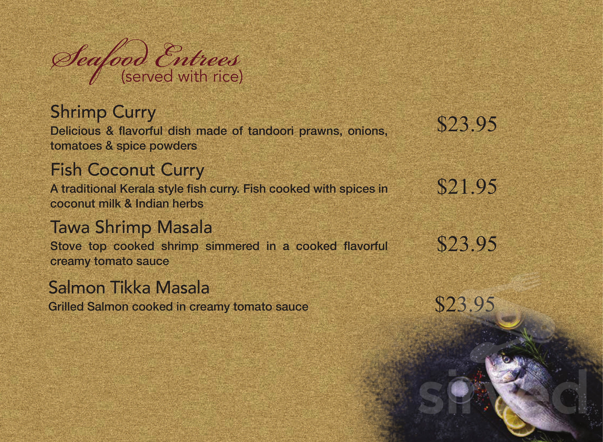 The Butter Chicken Factory menu in Westfield, New Jersey, USA