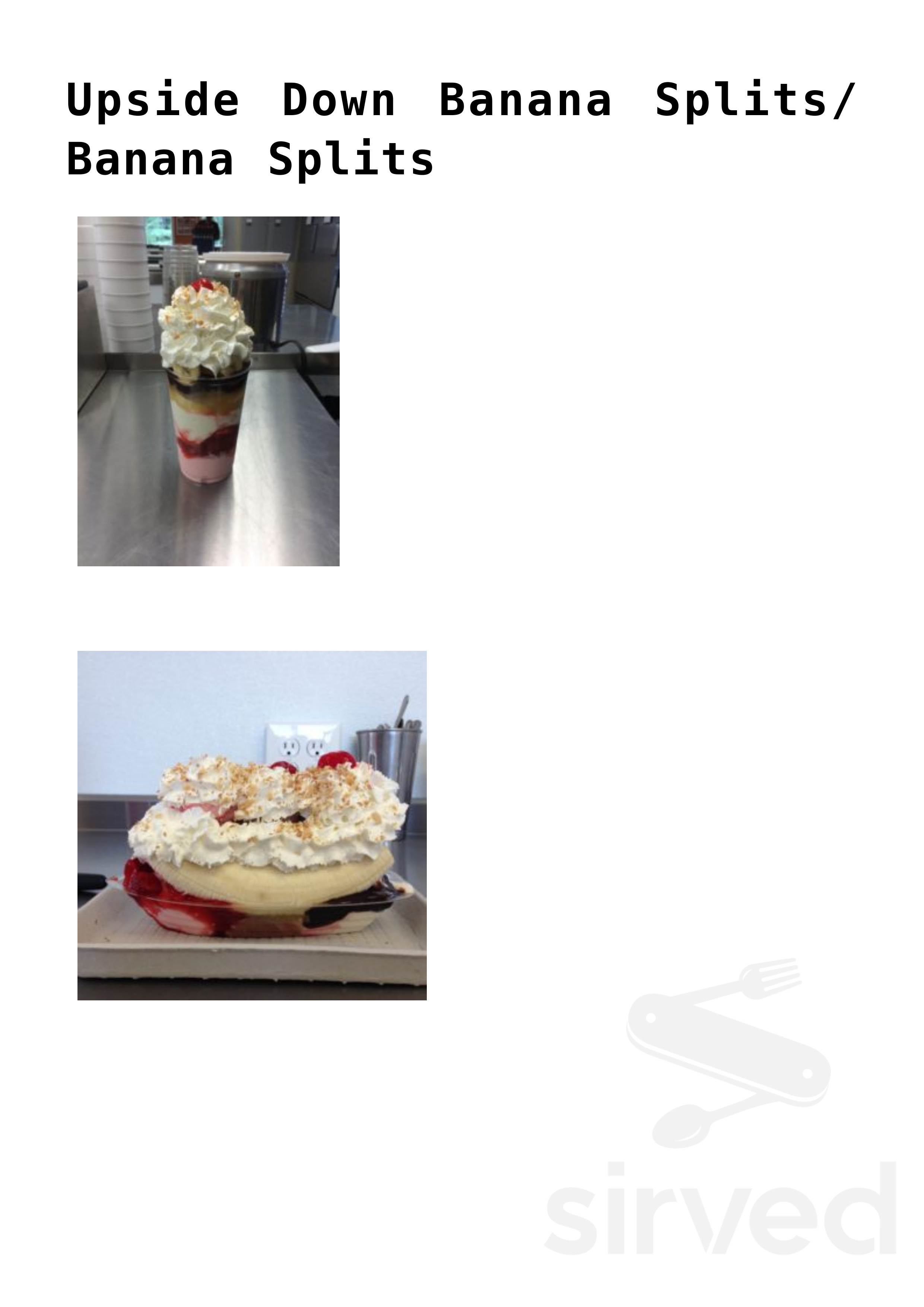 The Ice Cream Shoppe Skowhegan (Donna's) menu in Skowhegan, Maine, USA