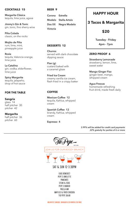 Burrito Loco menu in New York, New York, USA