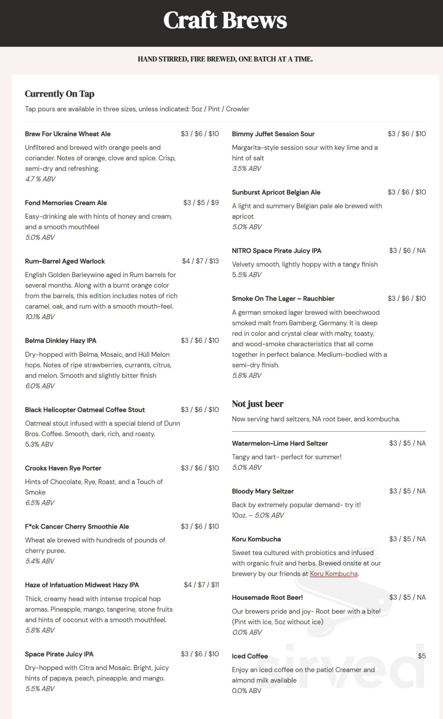 Saint Paul Brewing Menu - St Paul, Minnesota | Sirved