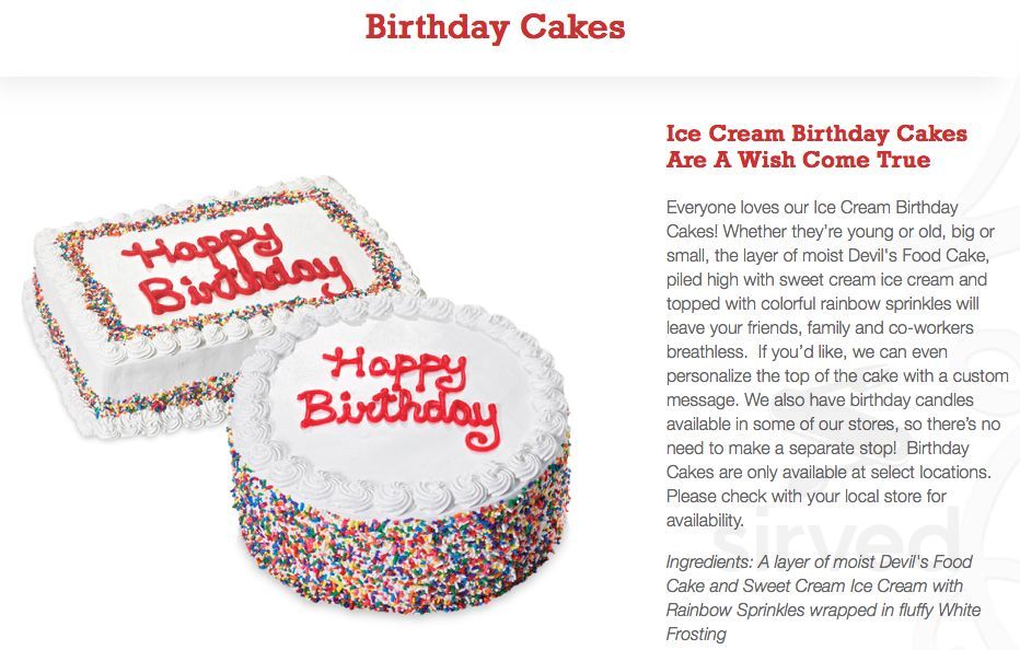 Cold Stone Creamery dessert menu in San Marcos, California