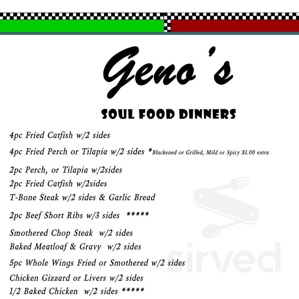 Geno's Kitchen & Catering menu in Calumet Park, Illinois, USA