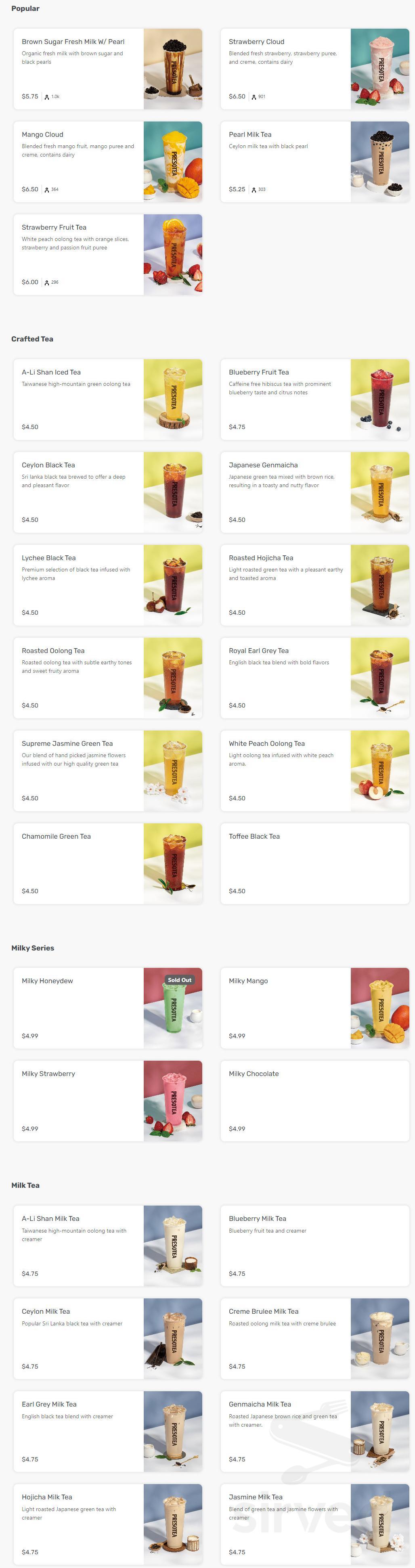 PRESOTEA HASTINGS menu in Hastings, Nebraska, USA