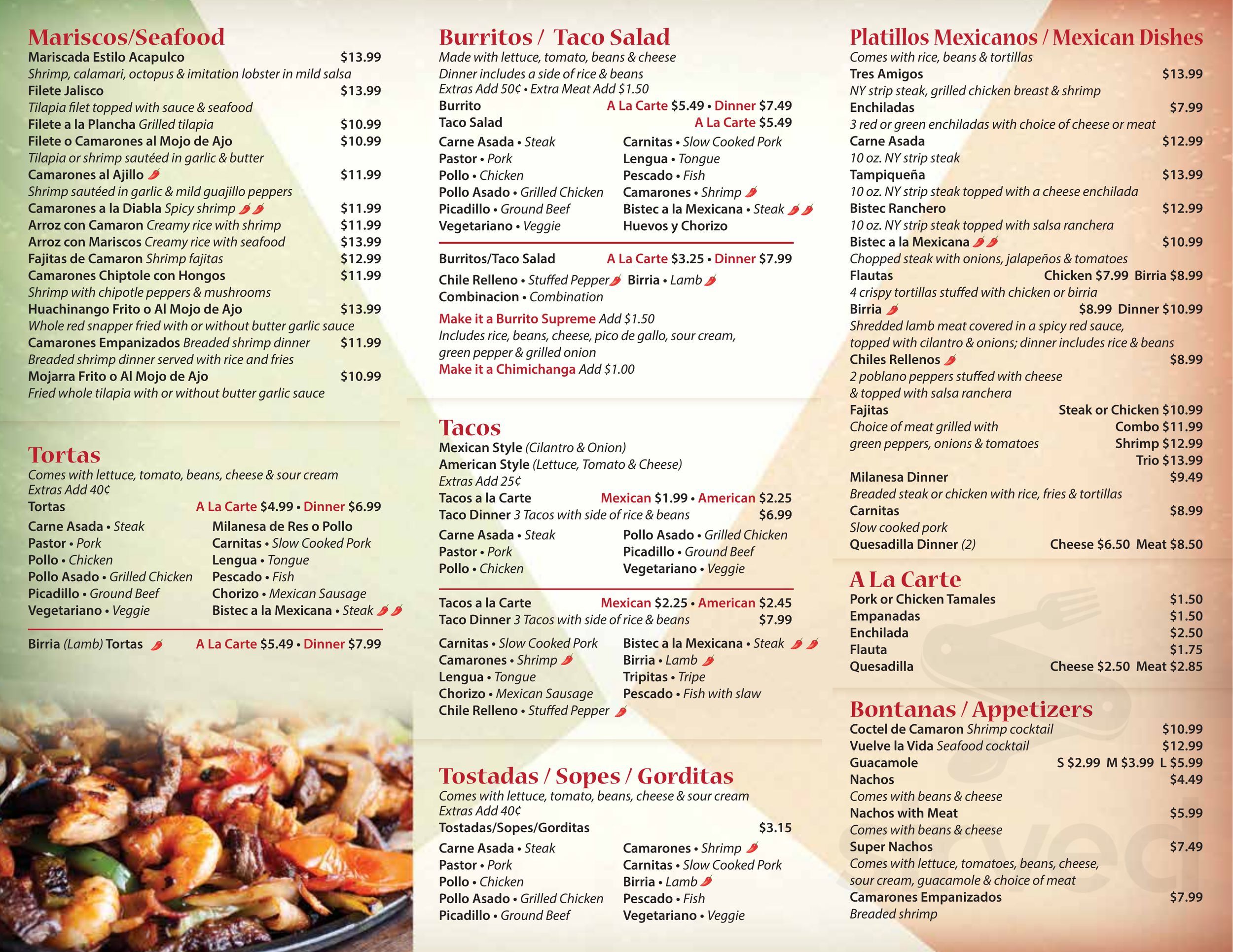 Menu for Del Carmen in Bridgeview, Illinois, United States