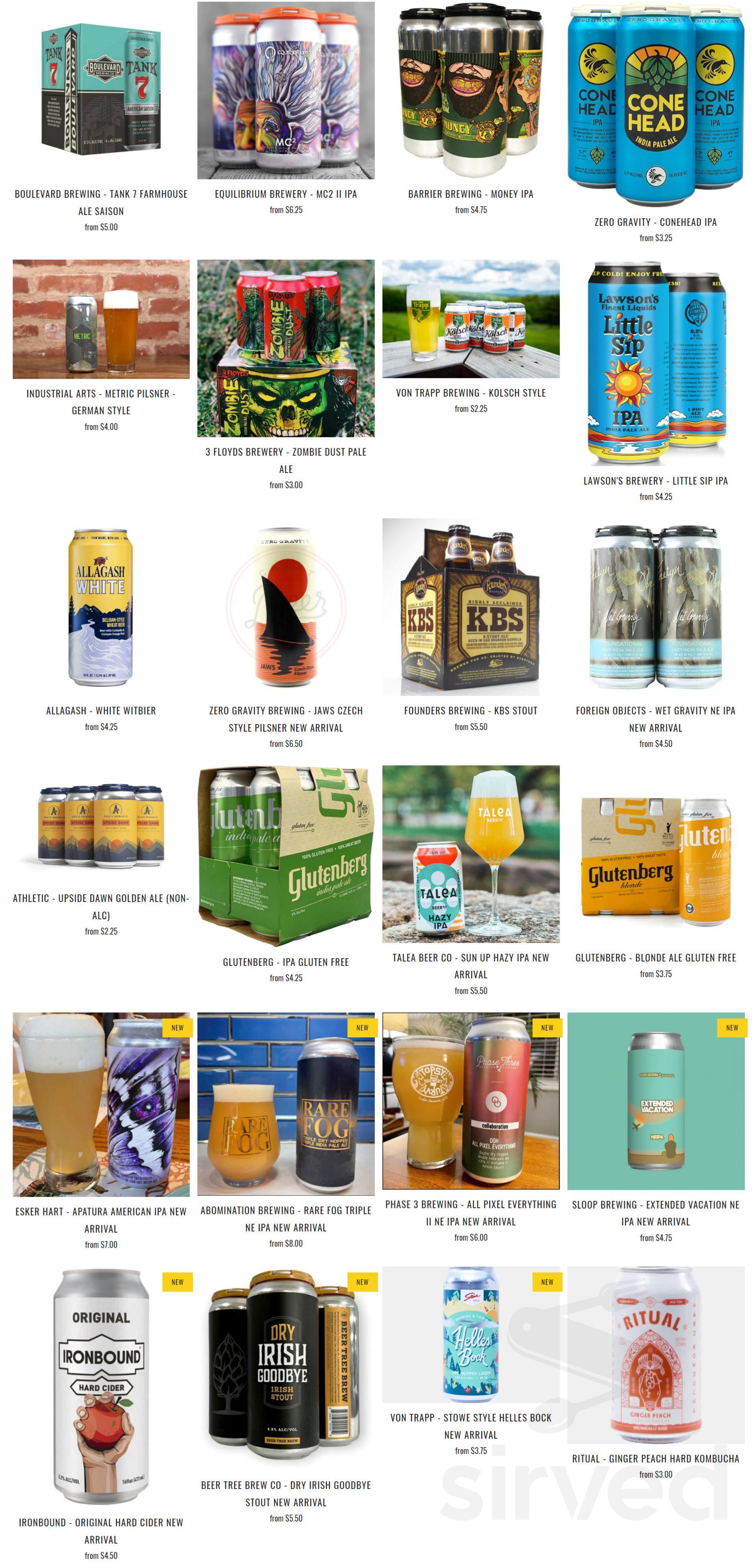 Craft Beer Cellar menu in Warwick, New York, USA