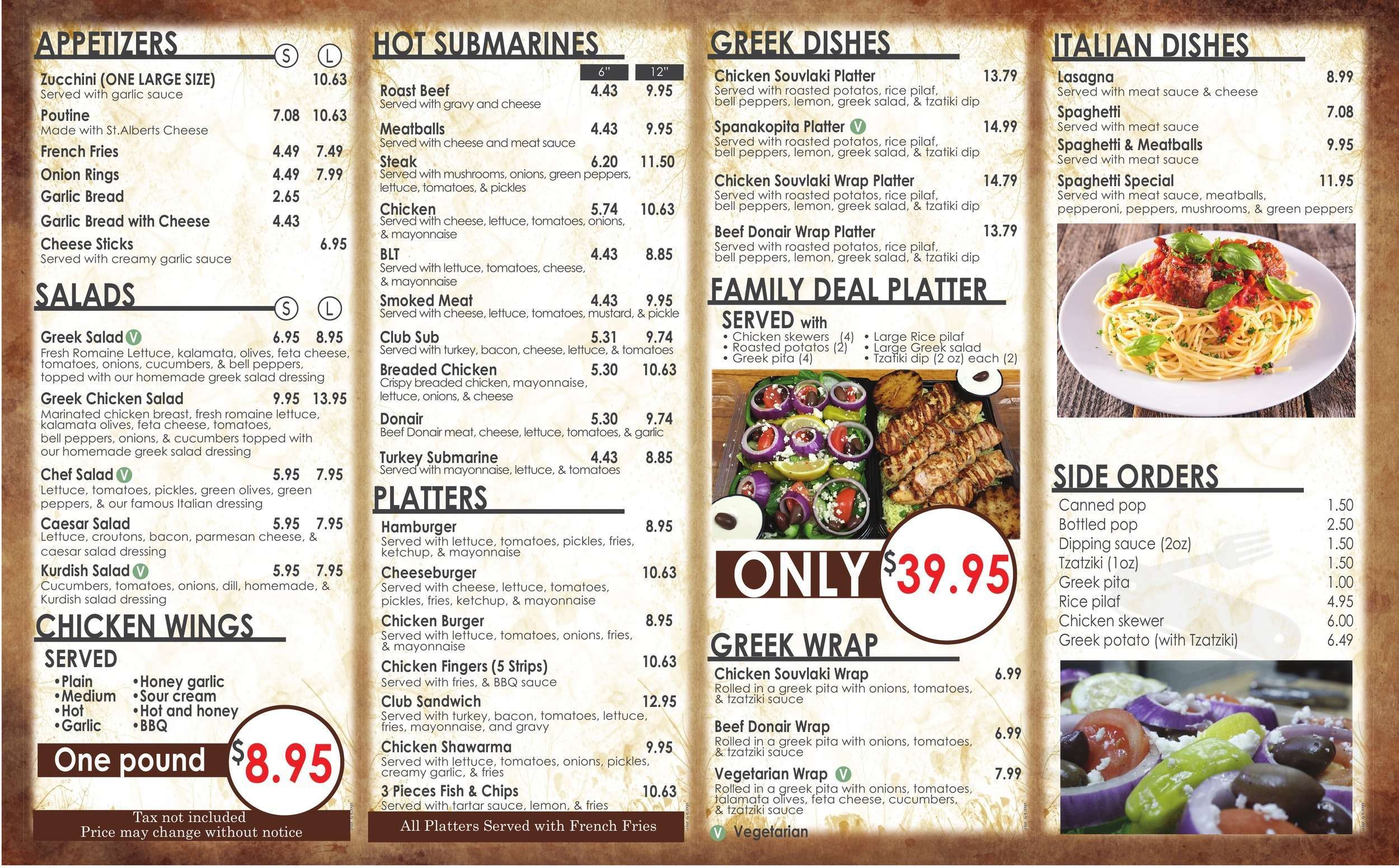 Greely Hot Pizzeria menu in Greely, Ontario, Canada