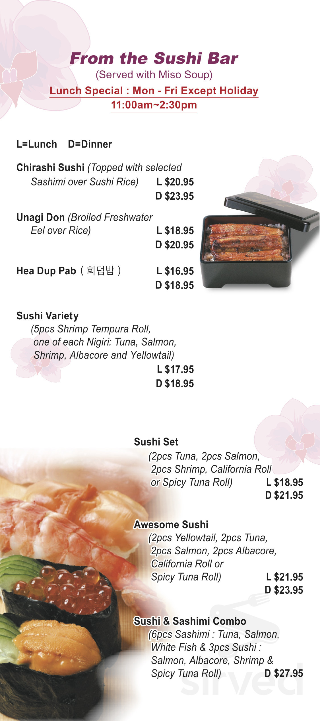 Hana Sushi Murrieta Menu In Murrieta California Usa