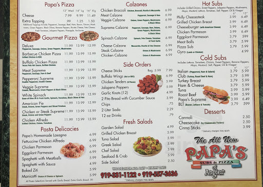 Papa's Subs & Pizza - Angier - Menu & Hours - Order Delivery (5% off)