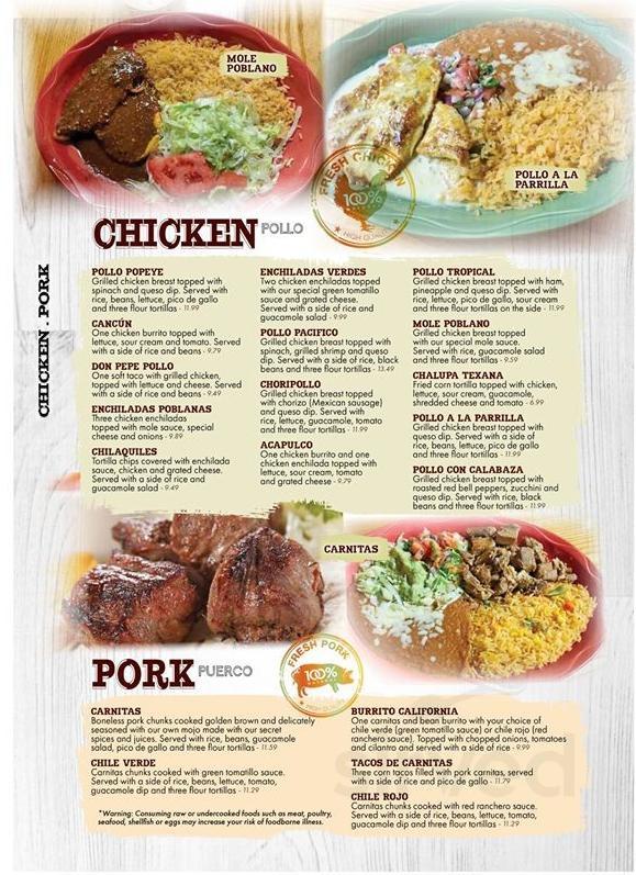 Pancho Mexican Restaurant Vinton menus in Vinton, Virginia, United States