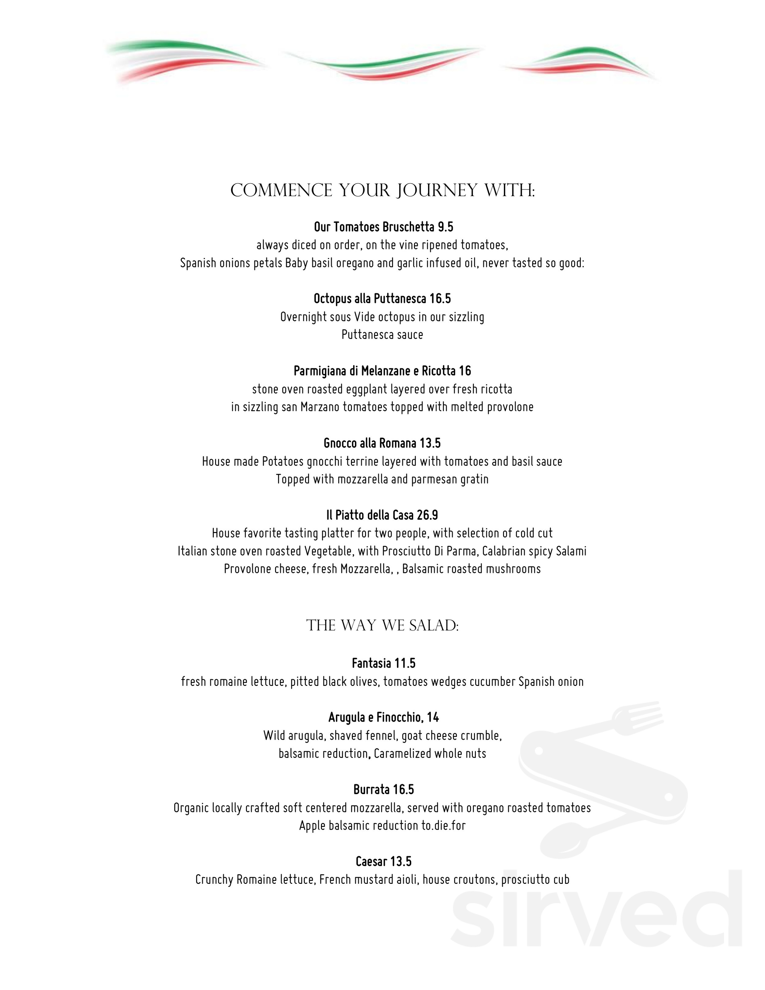 Vero Italian menus in Miami, Florida, United States