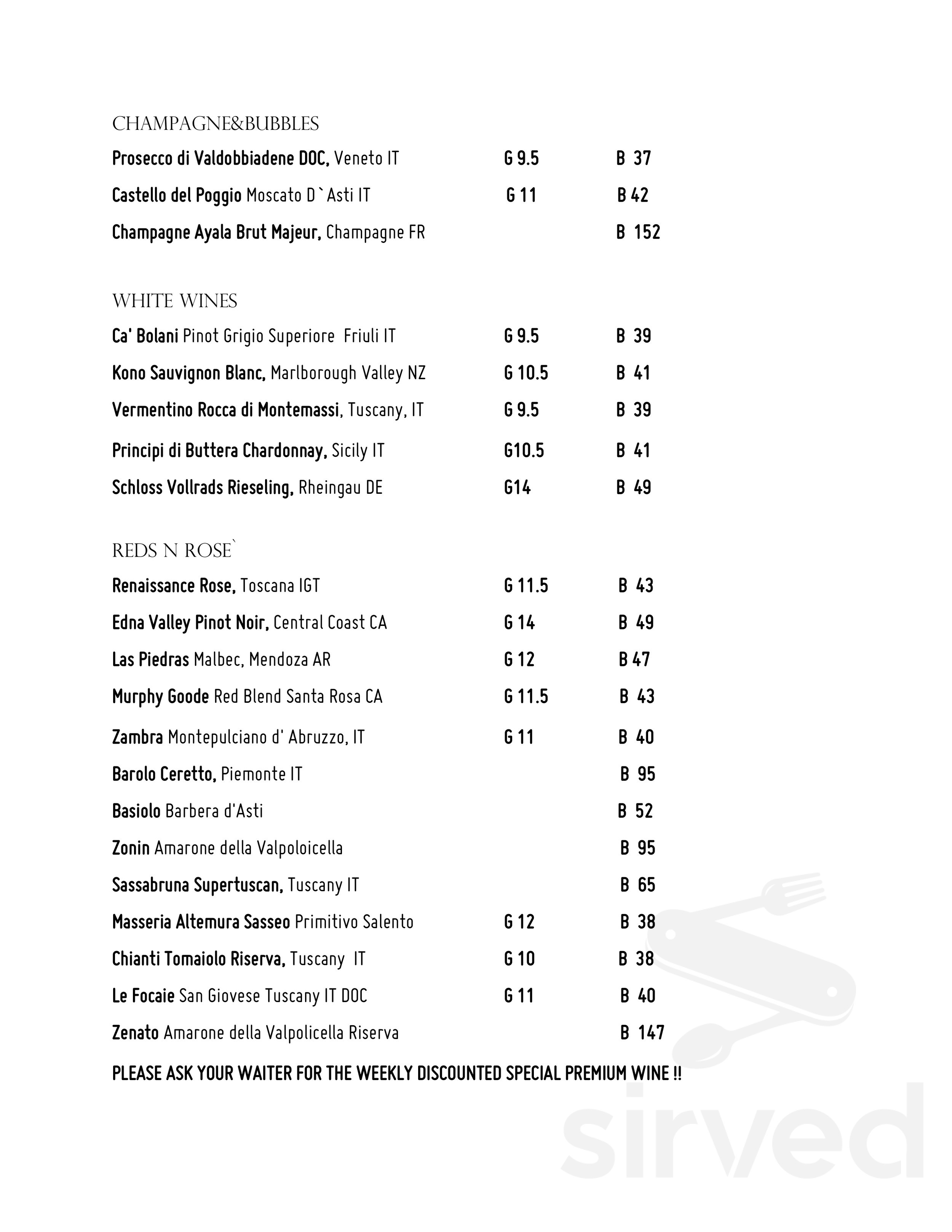 Vero Italian menus in Miami, Florida, United States