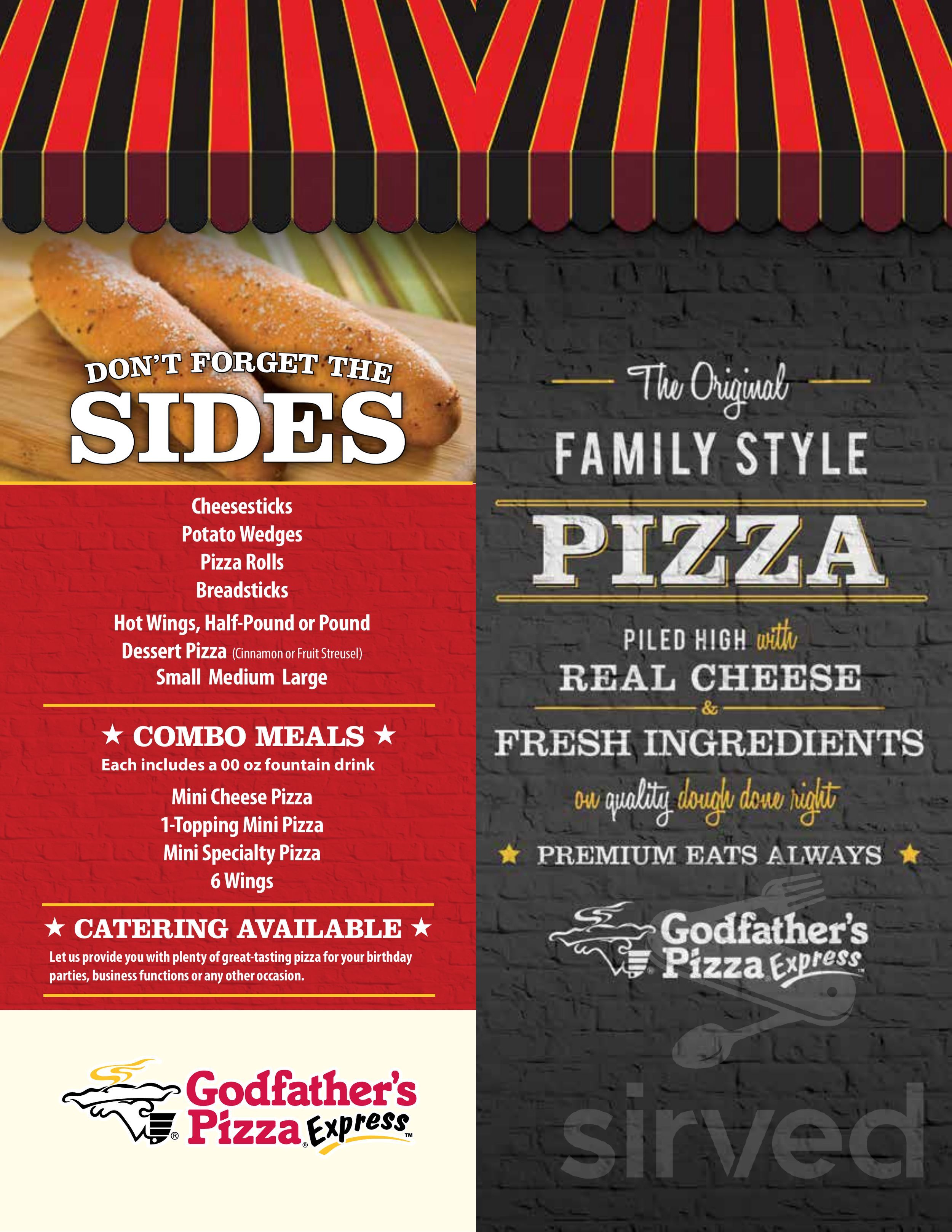 Godfather's Pizza menu in Troutdale, Oregon