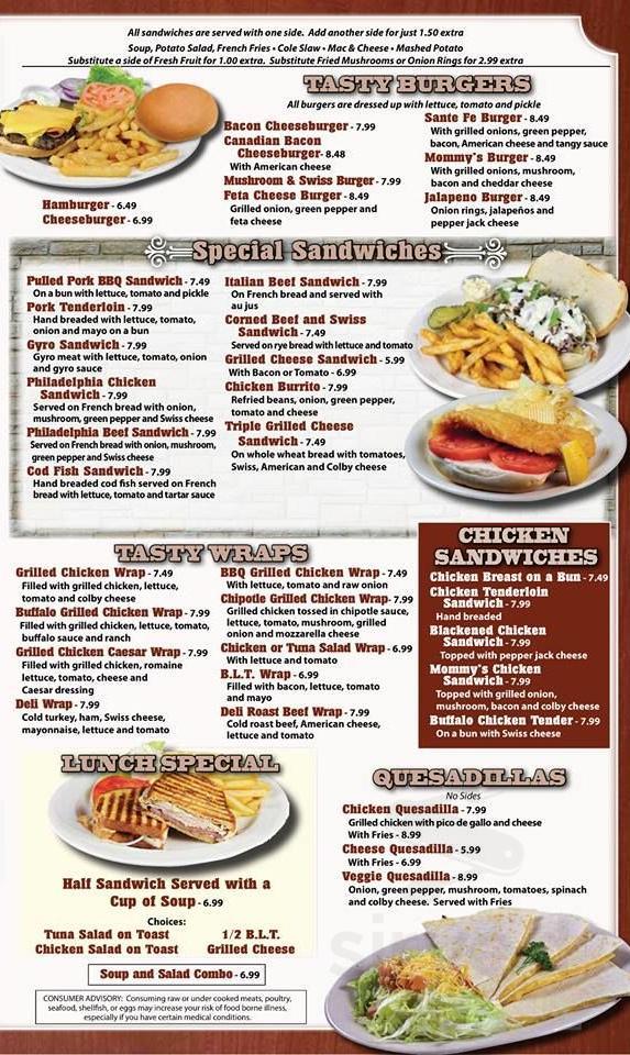 Ricky's Pancake House menu in Avon, Indiana, USA