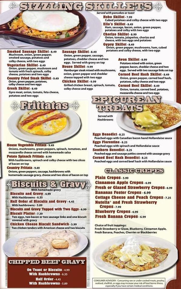 Ricky's Pancake House menu in Avon, Indiana, USA