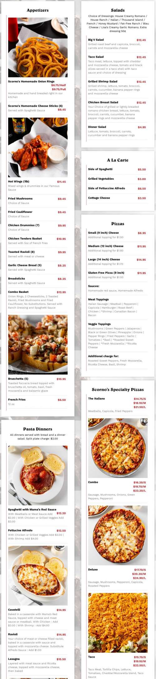 Scornovacca's Waukee menu in Waukee, Iowa, USA