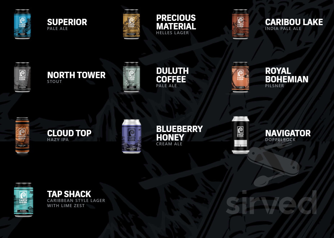 Menu - Superior WI's Earth Rider Brewery | Sirved