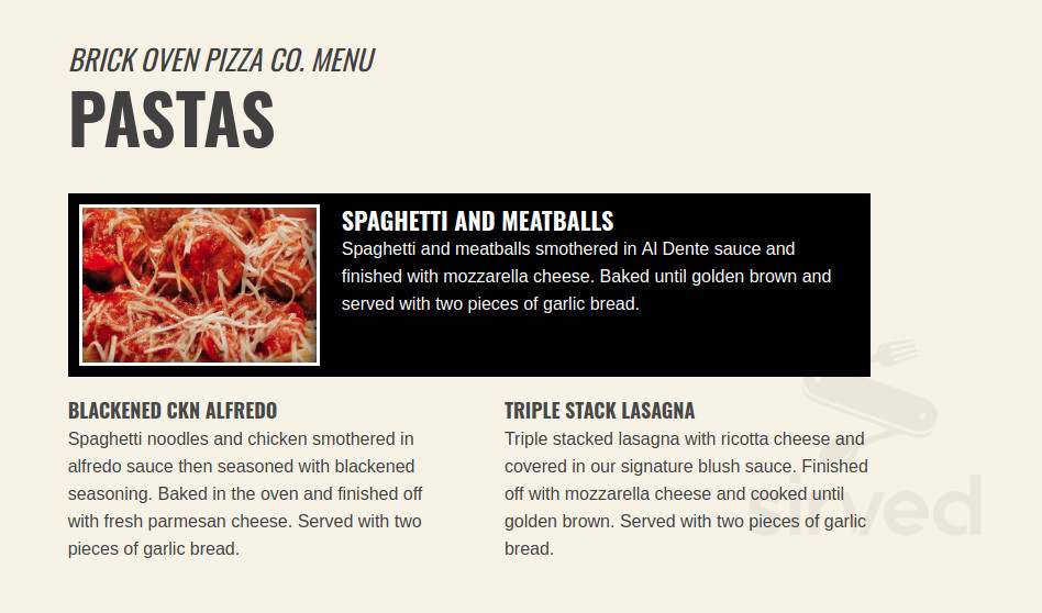 La Torcia Brick Oven Pizza Russellville menus in Russellville