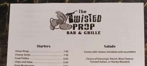 Menu for The Twisted Prop Bar & Grille in Winter Haven, FL | Sirved
