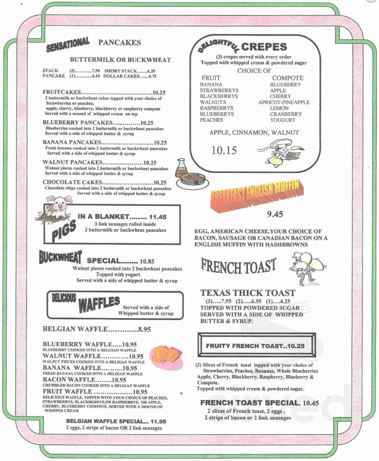 The Cutten Chalet menus in Eureka, California, United States