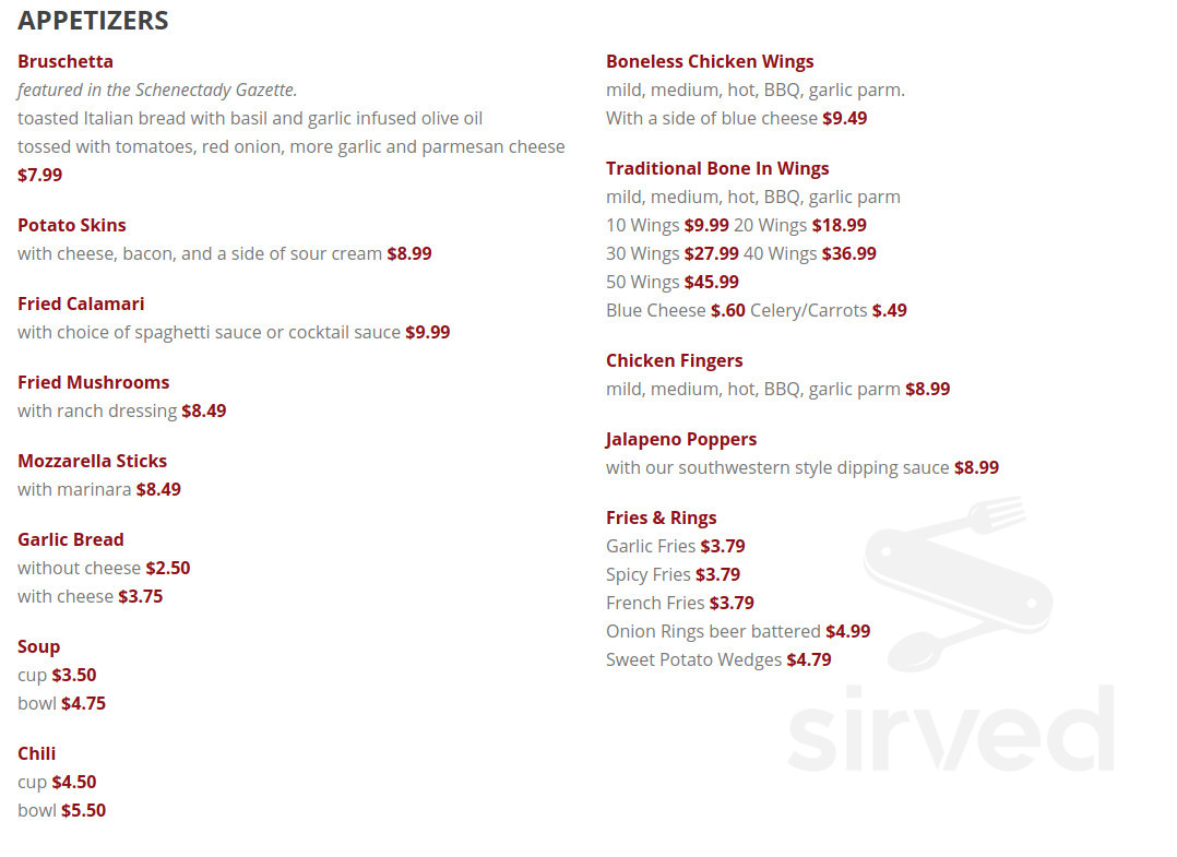 Marcella's Restaurant menu in Glenville, New York, USA