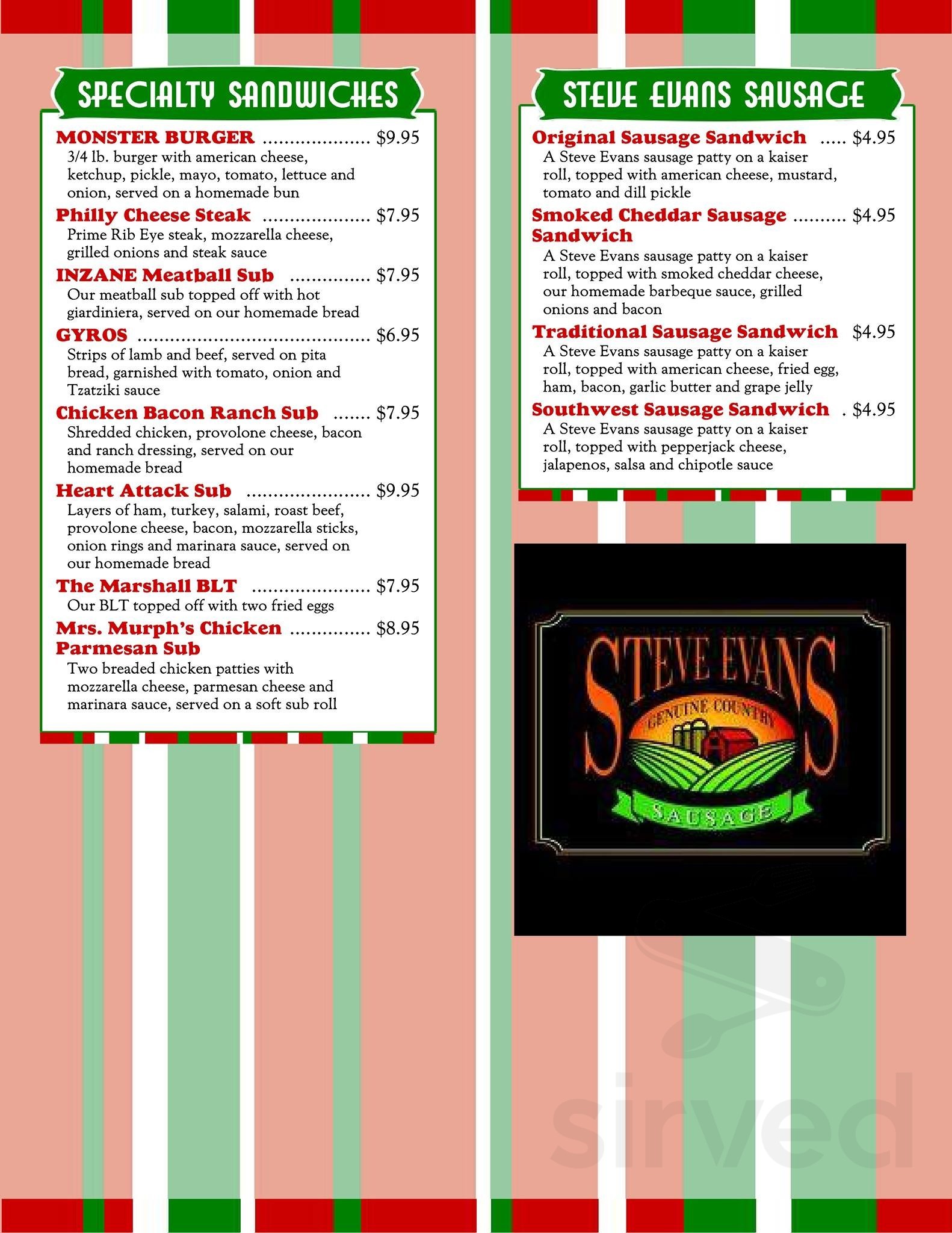 Zack & Scotty's menu in Gallipolis, Ohio, USA