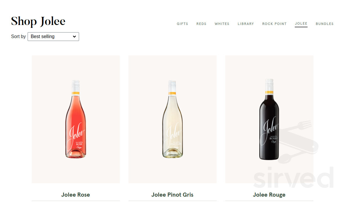 Del Rio Vineyards menu in Gold Hill, Oregon, USA