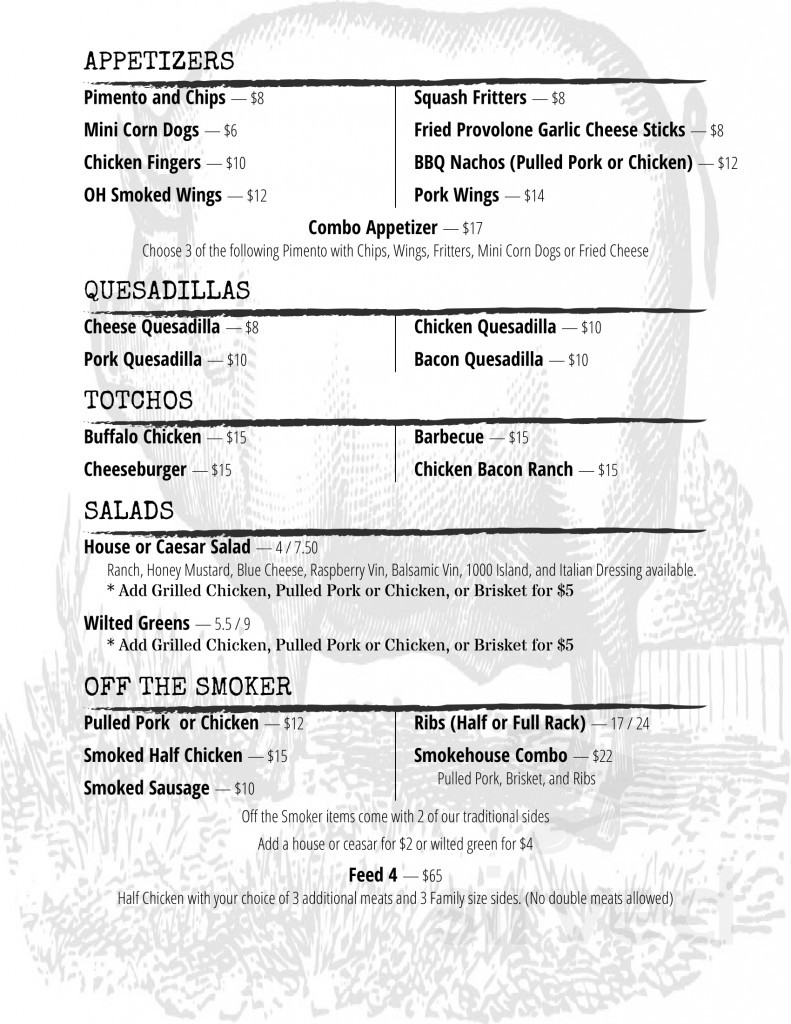 Our House Restaurant menu in Johnson City, Tennessee, USA