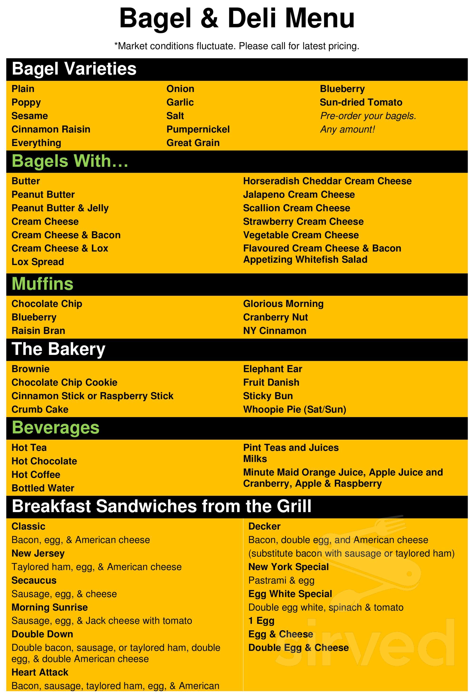 Ressler's Bagel & Deli menu in Mechanicsburg, Pennsylvania, USA