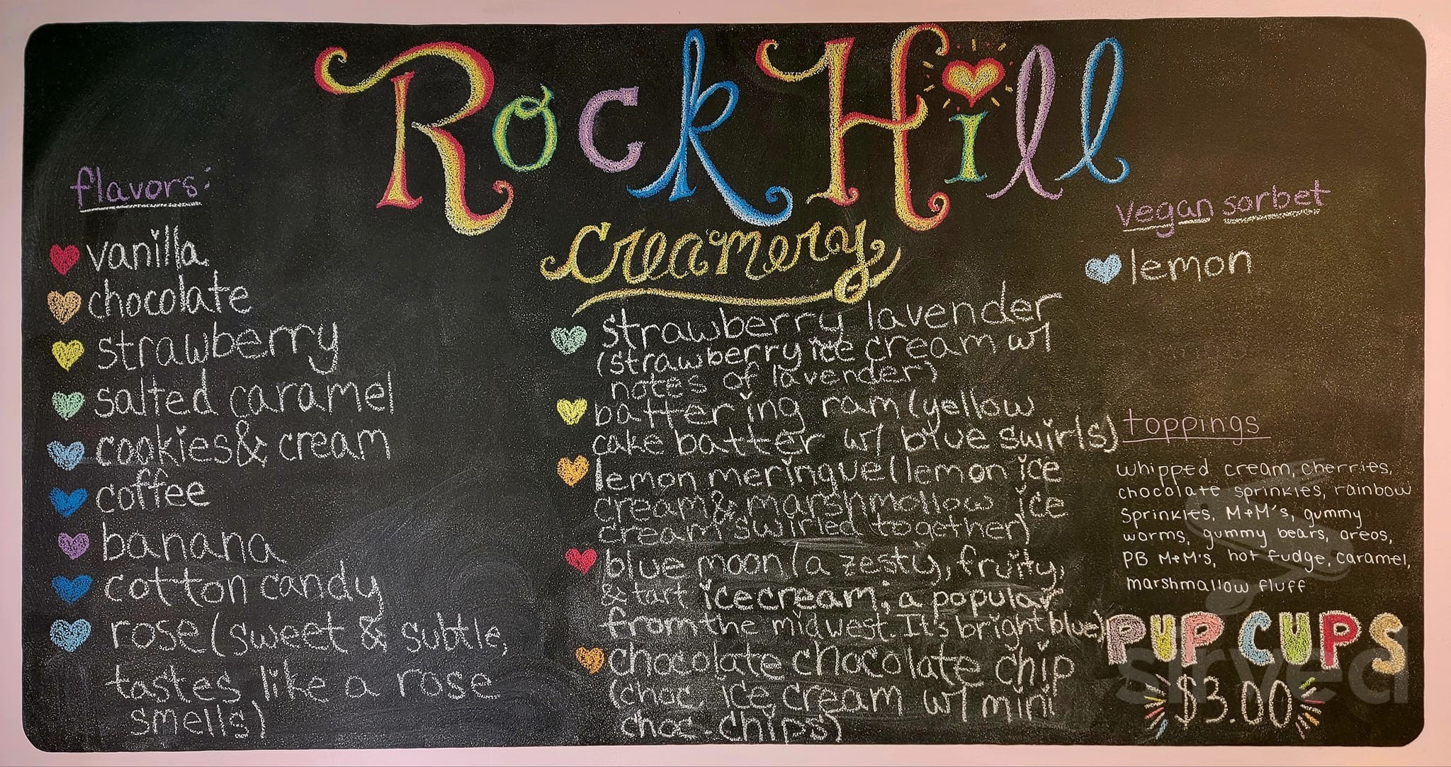 Rock Hill Creamery menu in Shepherdstown, West Virginia, USA