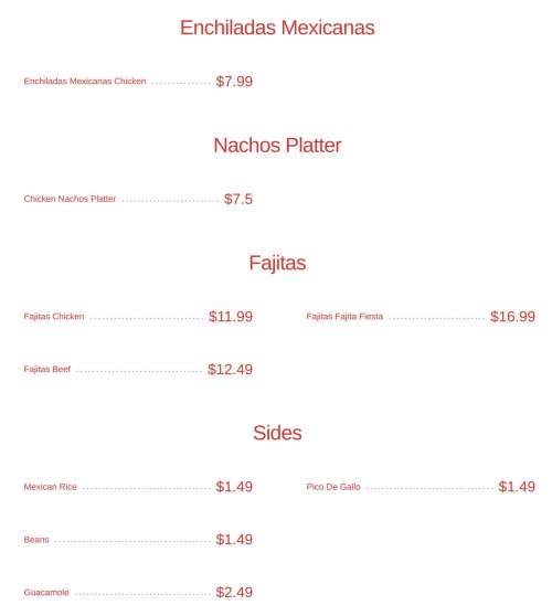 Taki Tacos menu in Herndon, Virginia, USA