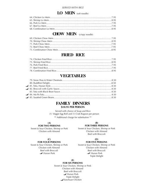 Yummy Chinese Restaurant menu in Greeley, Colorado, USA