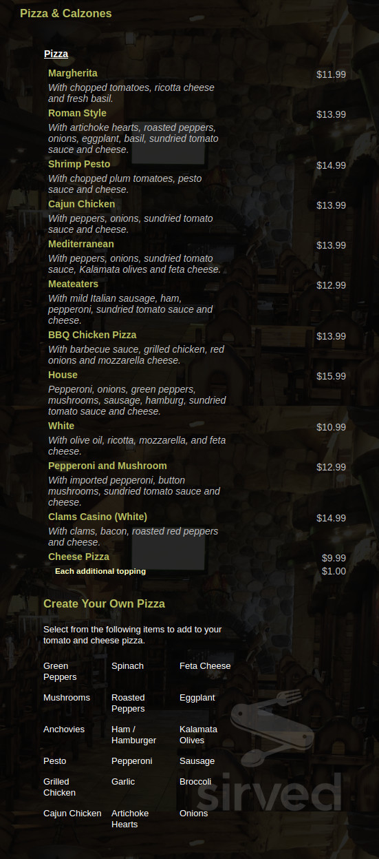 Papagallos Restaurant menu in Swanzey, New Hampshire, USA