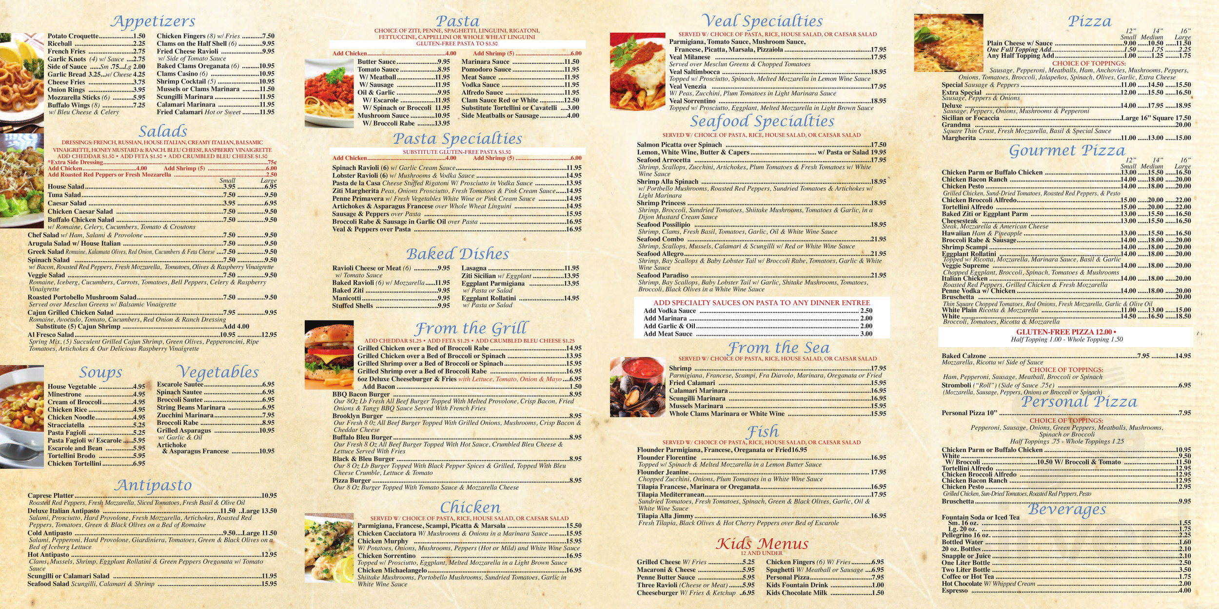 Attilio's Restaurant & Pizza menu in Long Branch, New Jersey, USA