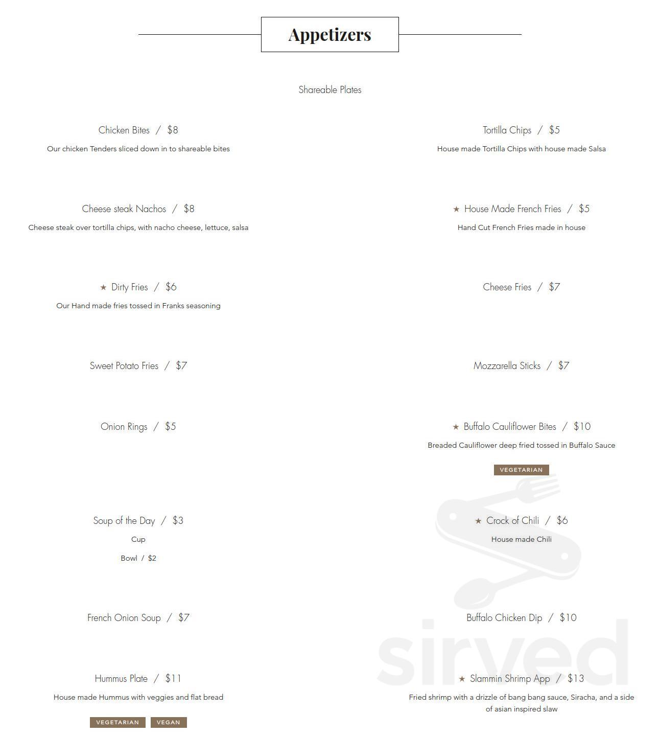 Moonshiners Bar and Grill menu in Mays Landing, New Jersey, USA