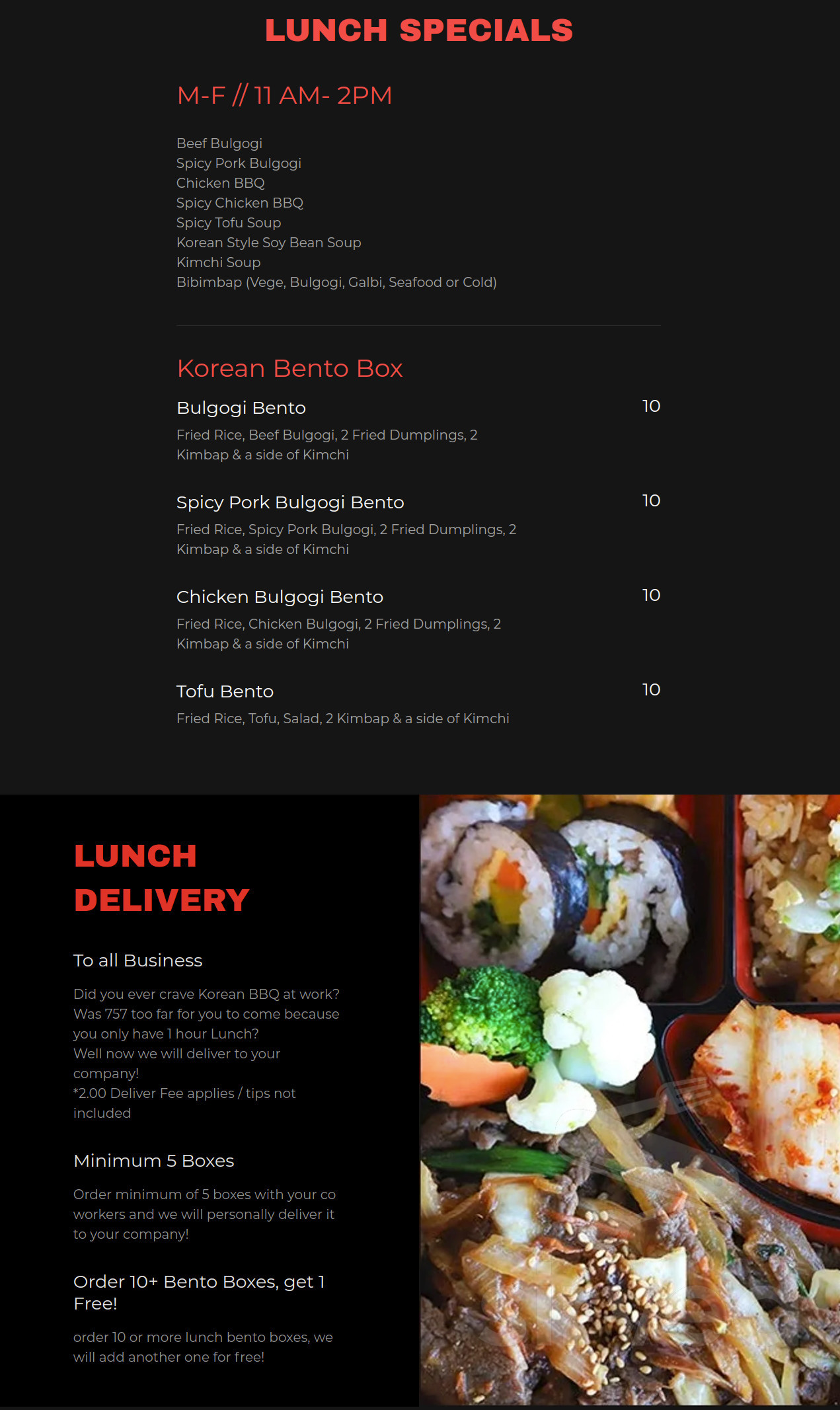 Menu - Virginia Beach VA's 757 Korean BBQ | Sirved