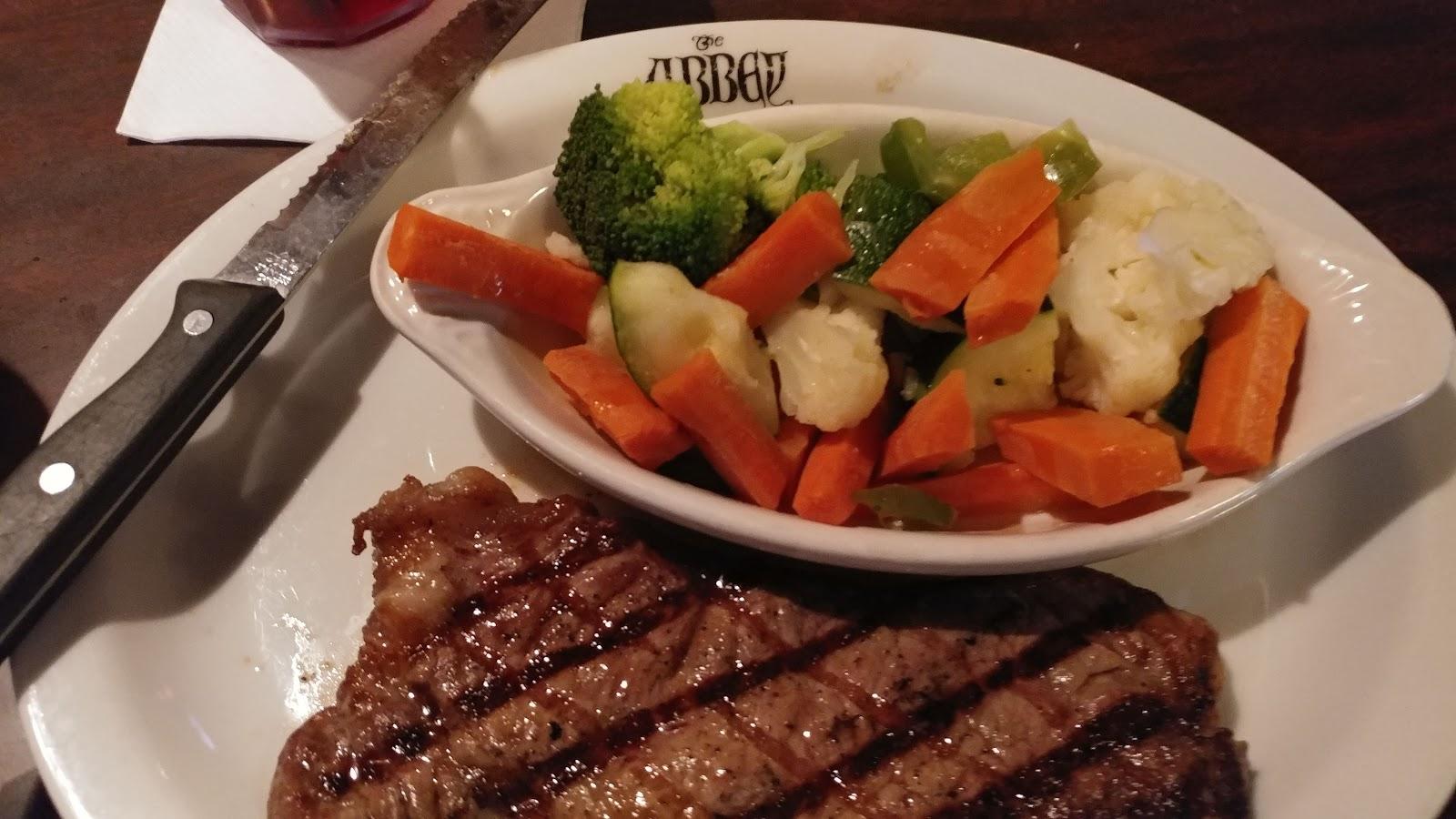 The Abbey menu in Quincy, Illinois, USA