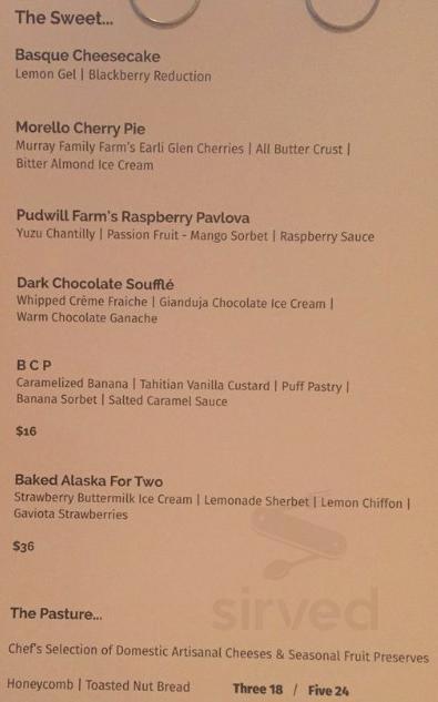 CUT Lounge menu in Beverly Hills, California, USA