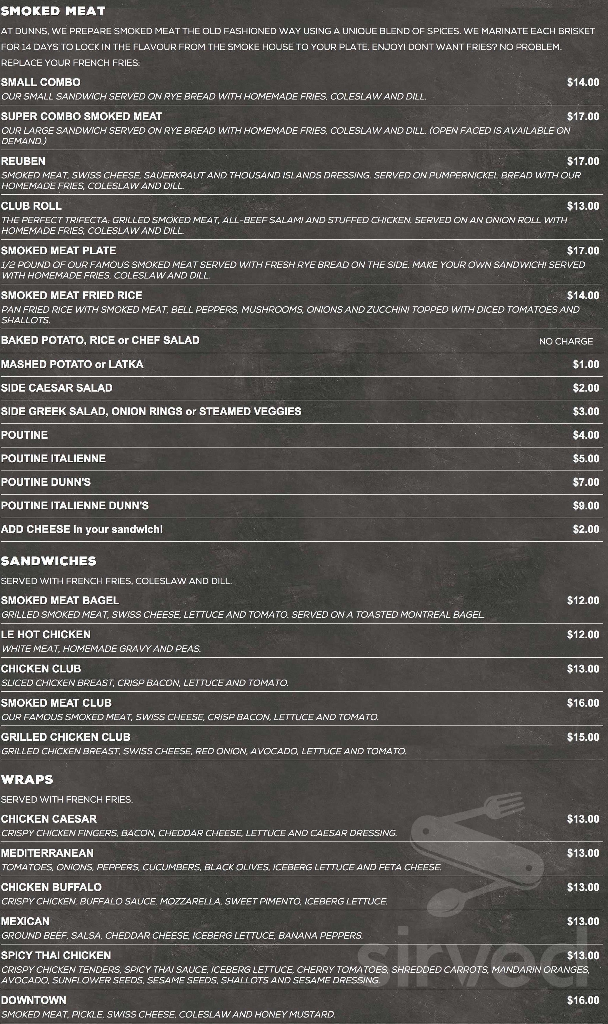 Dunn's menu in DollardDes Ormeaux, Quebec H9B 2R8, Canada