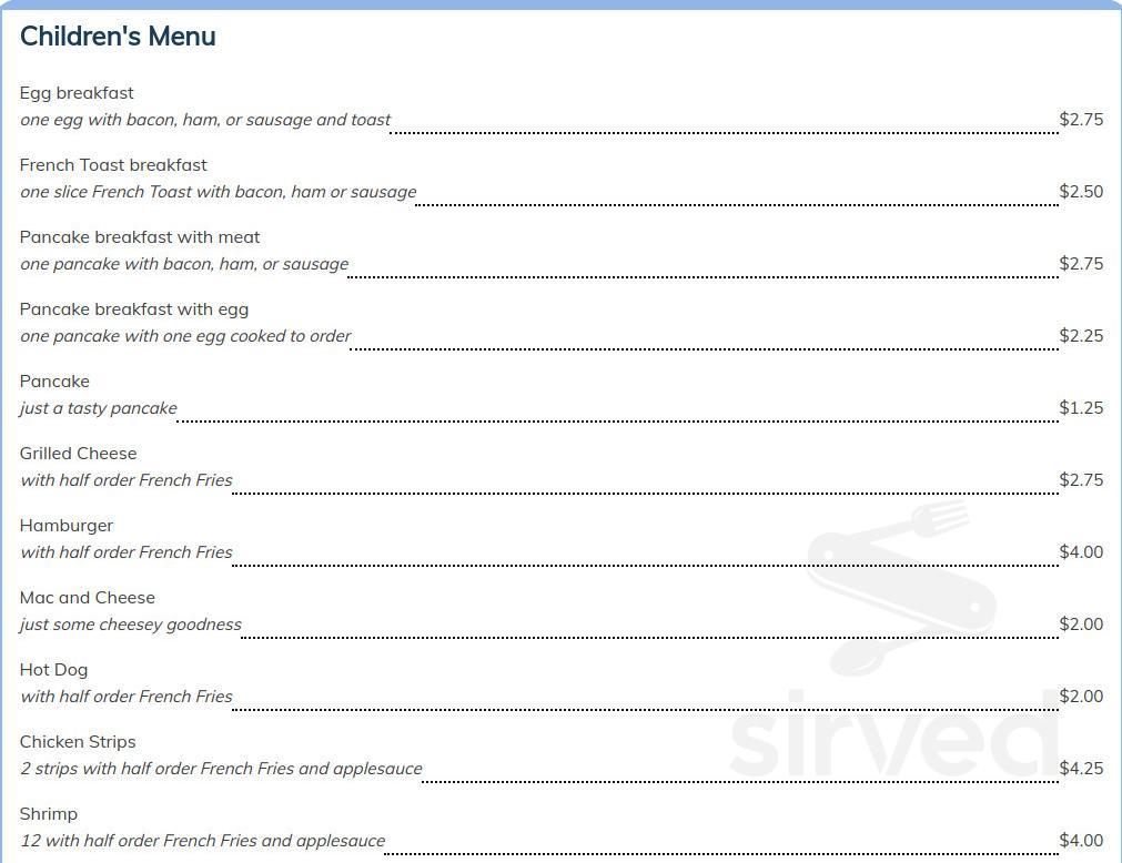 Andrew Cafe menu in Andrew, Iowa, USA