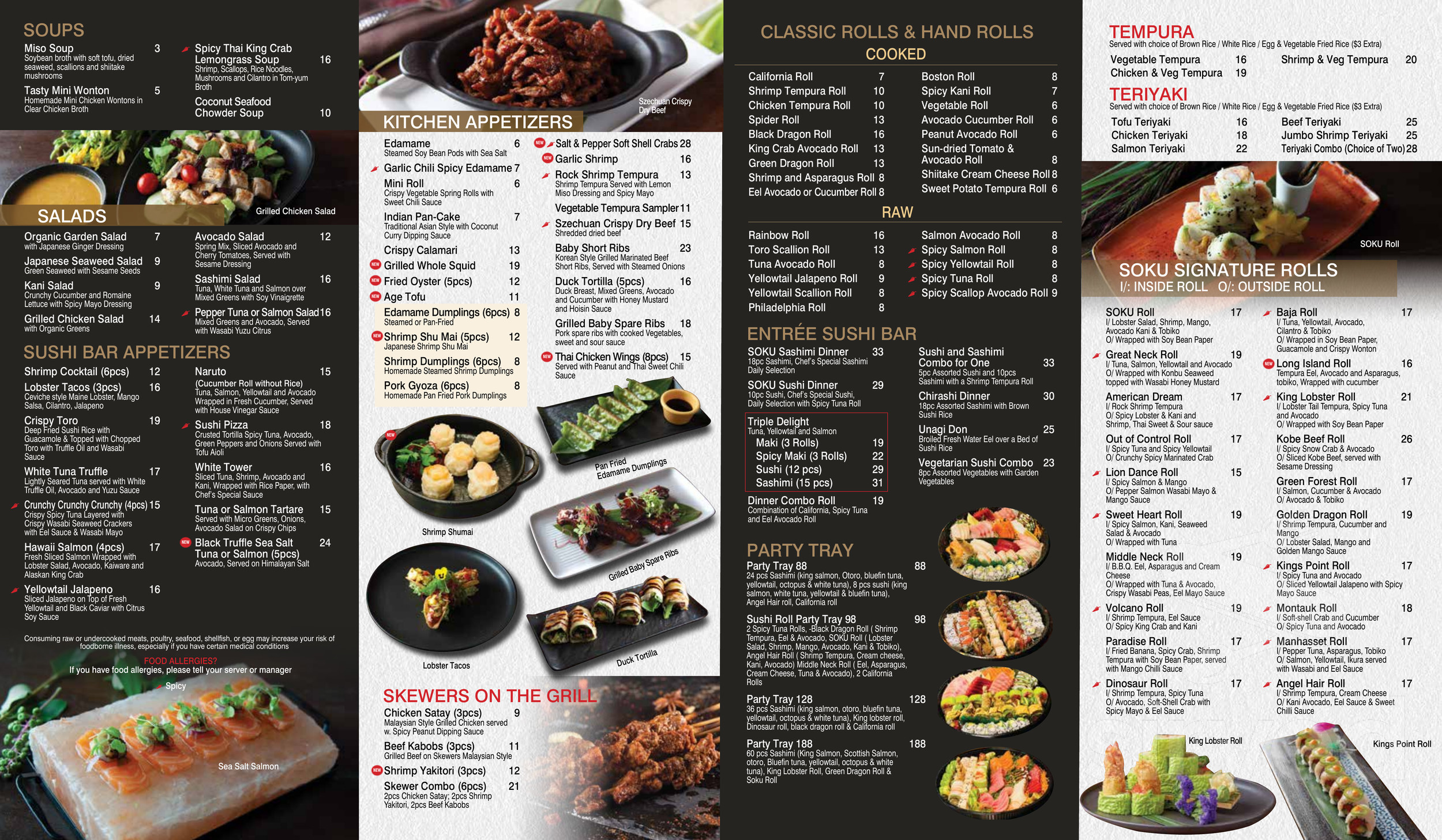 Soku Asian Fusion menu in Great Neck, New York, USA