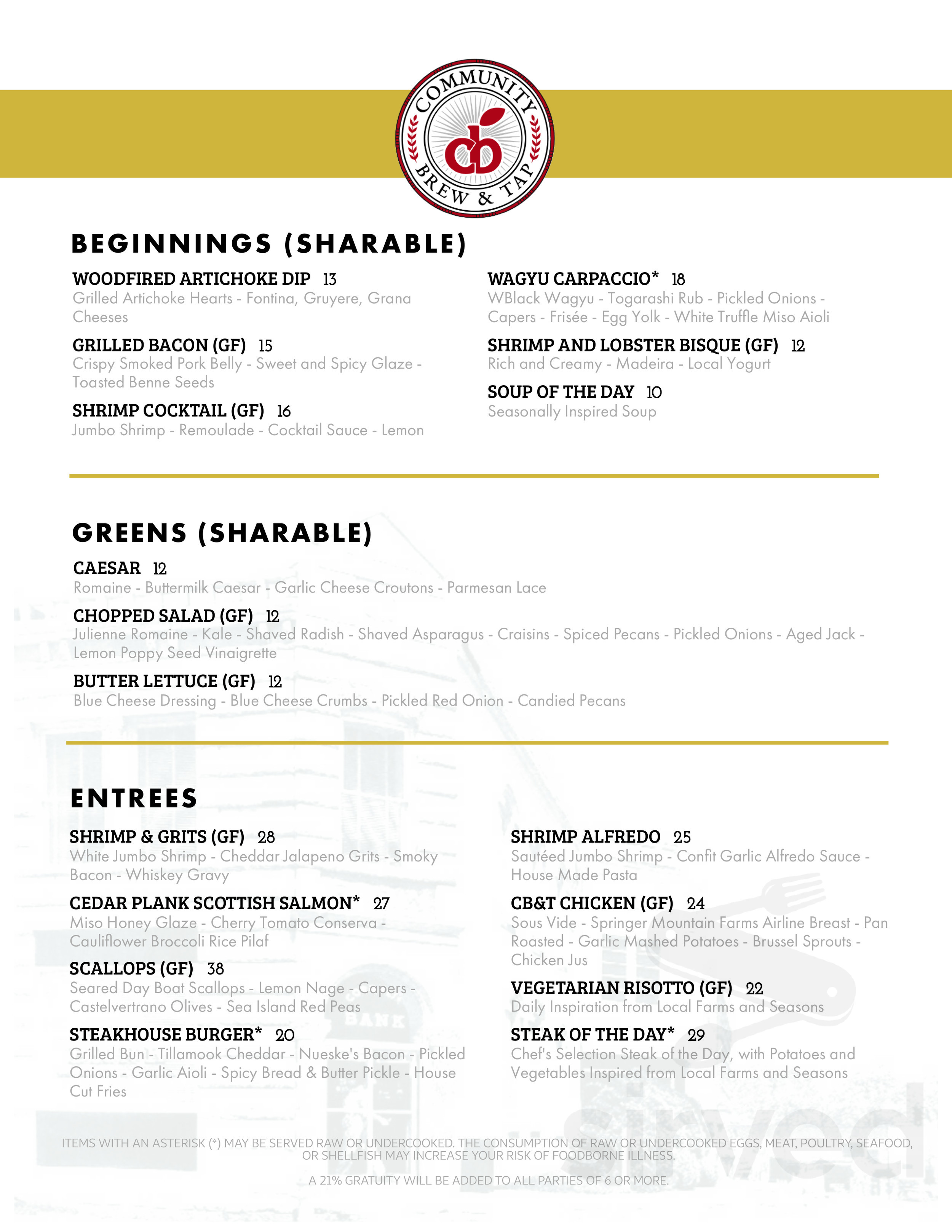 Community Brew & Tap menu in Cornelia, USA