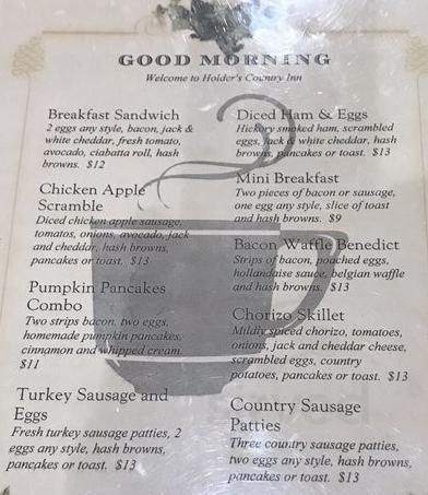 Holder's Country Inn menus in San Jose, California, United States