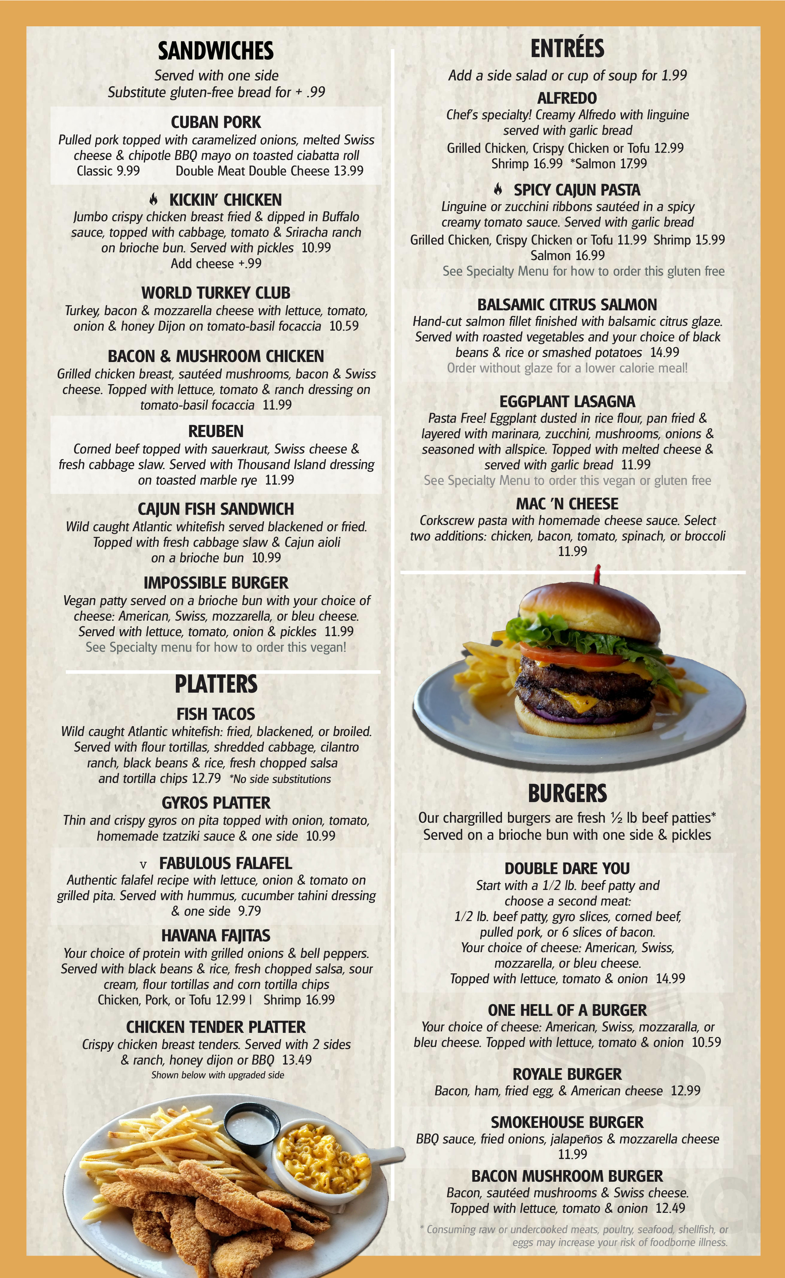 Menu - Peoria IL's One World | Sirved