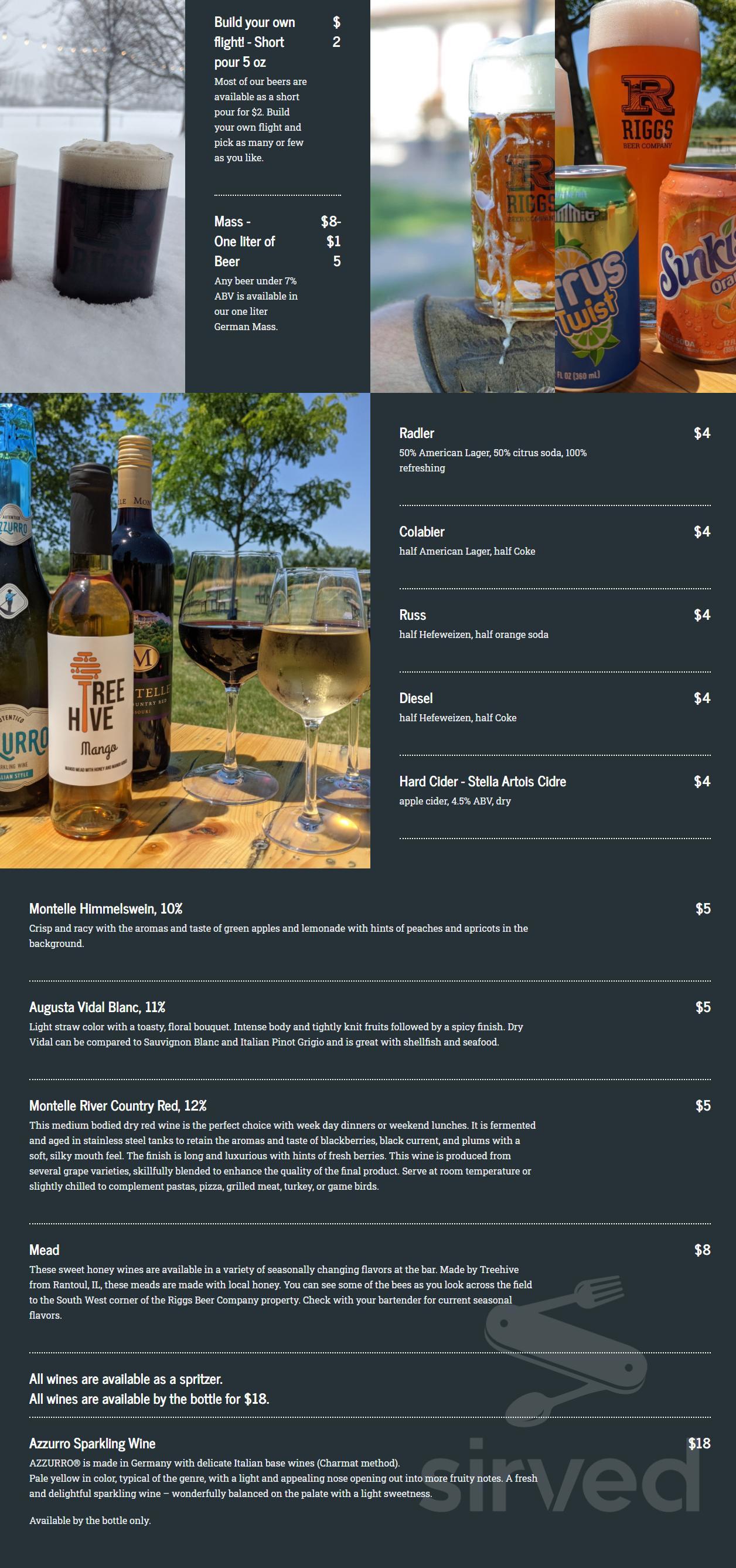 Riggs Beer Company menus in Urbana, Illinois, United States